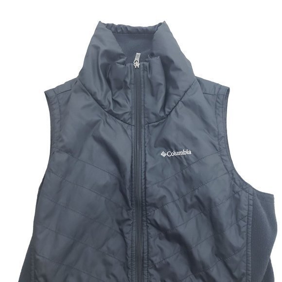 Columbia Women's Small Black Omni-Shield Full Zip Waterproof Fleece Side‎ Vest - Picture 2 of 8
